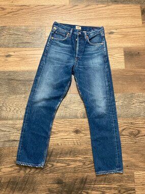 Citizens of Humanity Charlotte Crop Jeans  25 High Rise Straight Blue Made in US